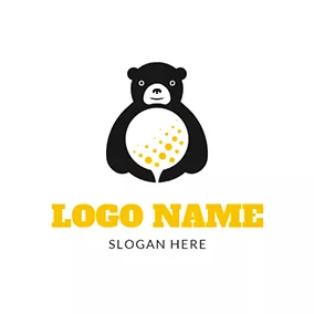 ゴルフロゴ Toy Bear and White Golf logo design