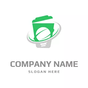 Green Logo Trash Can and Arch logo design