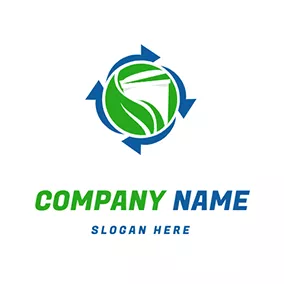 Ecology Logo Trash Logo With Circulation Icon logo design