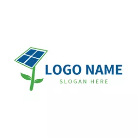 Logótipo De Ambiente Tree and Solar Panel logo design