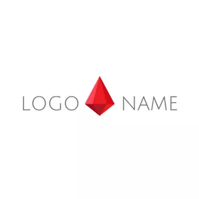 水晶　ロゴ Triangle and 3D Ruby logo design