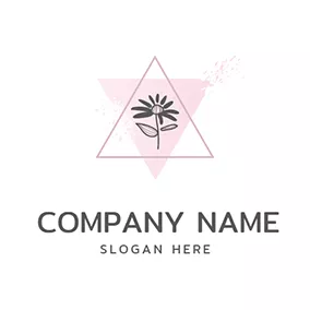 Pink Logo Triangle and Daisy logo design