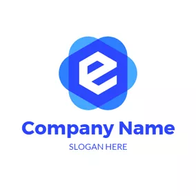 網路Logo Triangle and Letter E logo design