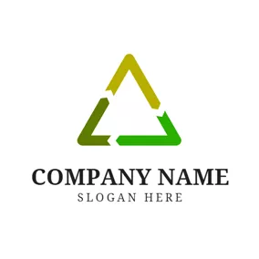 リサイクルのロゴ Triangle and Recycle Sign logo design