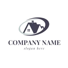 Logótipo Comercial Triangle and Roof Icon logo design