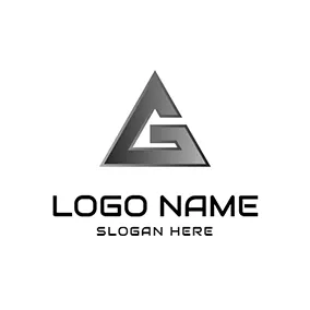 Gray Logo Triangle and Unique Letter G A logo design