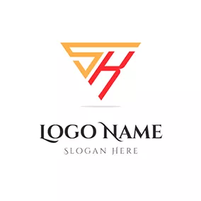 Comb Logo Triangle Combination Letter S K logo design