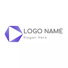 Play Button Logo Triangle Hexagon and Round logo design