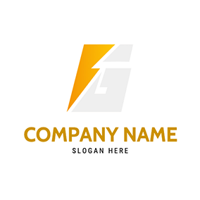 Yellow Logo Triangle Letter G Flash logo design