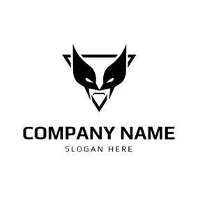Face Logo Triangle Mask Face and Wolverine logo design