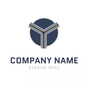 接続するロゴ Triangle Shape and Steel logo design