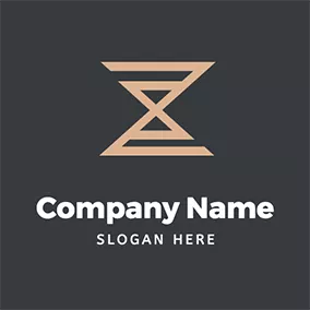 Central Logo Triangle Shape Hourglass logo design