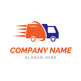 Logotipo De Camión Triangle Speed Line Trucks logo design