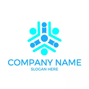 Snowflake Logo Triangular Abstract Figure Friend logo design