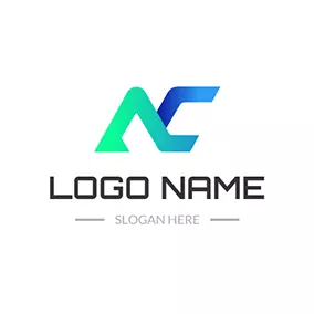 Logotipo De Curva Triangular and Abstract Letter A C logo design