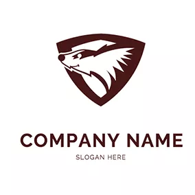 蜜獾logo Triangular Shiled and Honey Badger logo design