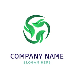 環境ロゴ Tridimensional Leaves and Propeller logo design