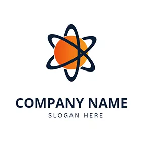 Clear Logo Tridimensional Nuclear Outline logo design