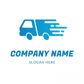 快遞員 Logo Truck Delivery Speed Courier logo design