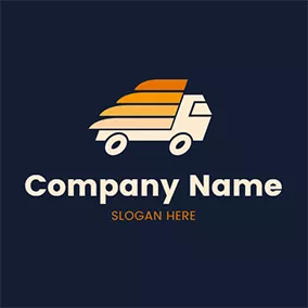 货运 Logo Truck Outline and Cargo logo design