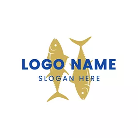シーフードロゴ Tuna Fish logo design