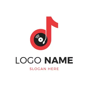 唱片公司 Logo Turntable and Vinyl Icon logo design