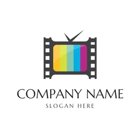 Rainbow Logo Tv and Media Icon logo design