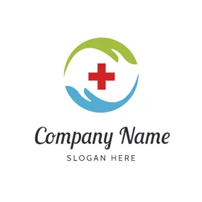 Pediatric Logo Two Hands and Cross Symbol logo design