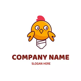 Chick Logo Unique Bubble Cute Chick logo design