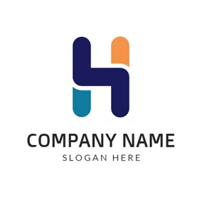 Combination Logo Unique Colorful Letter H logo design
