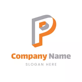 Gray Logo Unique Colorful Letter P logo design