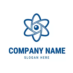 中心のロゴ Unique Creative Nuclear Icon logo design