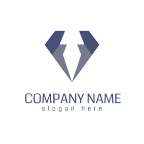 Diamond Logo Unique Gray and Blue Jewelry logo design