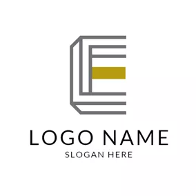 Logotipo De Borde Unique Gray Letter E logo design