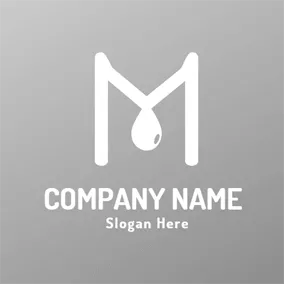 Logótipo De água Unique Gray Letter M logo design