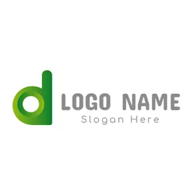 裝飾logo Unique Green Letter D logo design