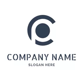 Business Logo Unique Letter P and Regular Letter C logo design
