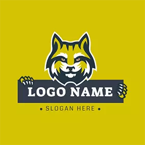 動物のロゴ Unique Lovely Rectangle Bobcat logo design