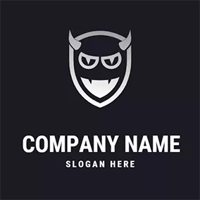 邪靈 Logo Unique Shield and Wicked Satan logo design