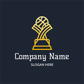 船 Logo Unique Trophy Championship logo design