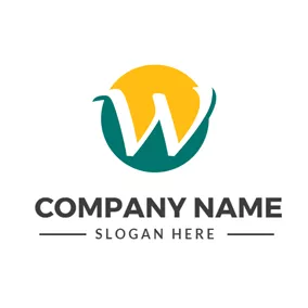 Wロゴ Unique White and Green Letter W logo design