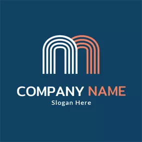 Hit Logo Unique White and Orange Letter M logo design