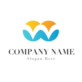 Collaboration Logo Unique White Letter W logo design