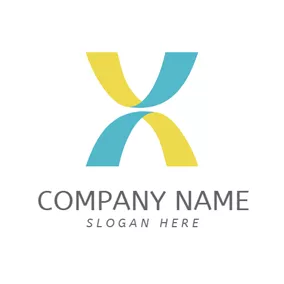 Combination Logo Unique Yellow Letter X logo design