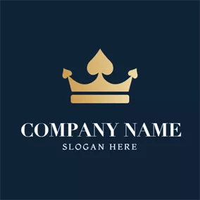 赌博 Logo Valuable Crown and Ace Decoration logo design