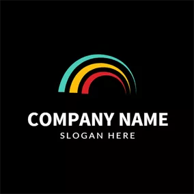 雷鬼乐 Logo Vaulted and Simple Rainbow logo design