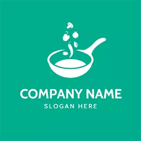 Table Logo Vegetable Cooking and Pan logo design