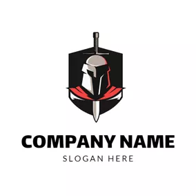 Logotipo De Capa Vertical Sword and Brave Warrior Badge logo design