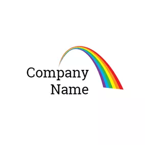 Rainbow Logo Vibrant Color Arch Bridge logo design