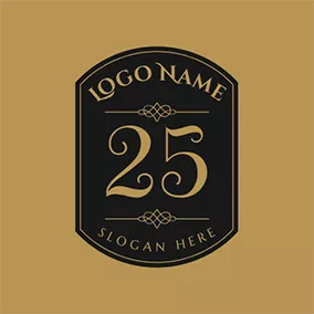 Logótipo Vintage Vintage Badge and 25th Anniversary logo design